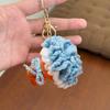 Crocheted Carnation Bag Pendant Ornament Key Rings Holders Unique Handheld Flower Design Creative Gift Decorative 5 Colors