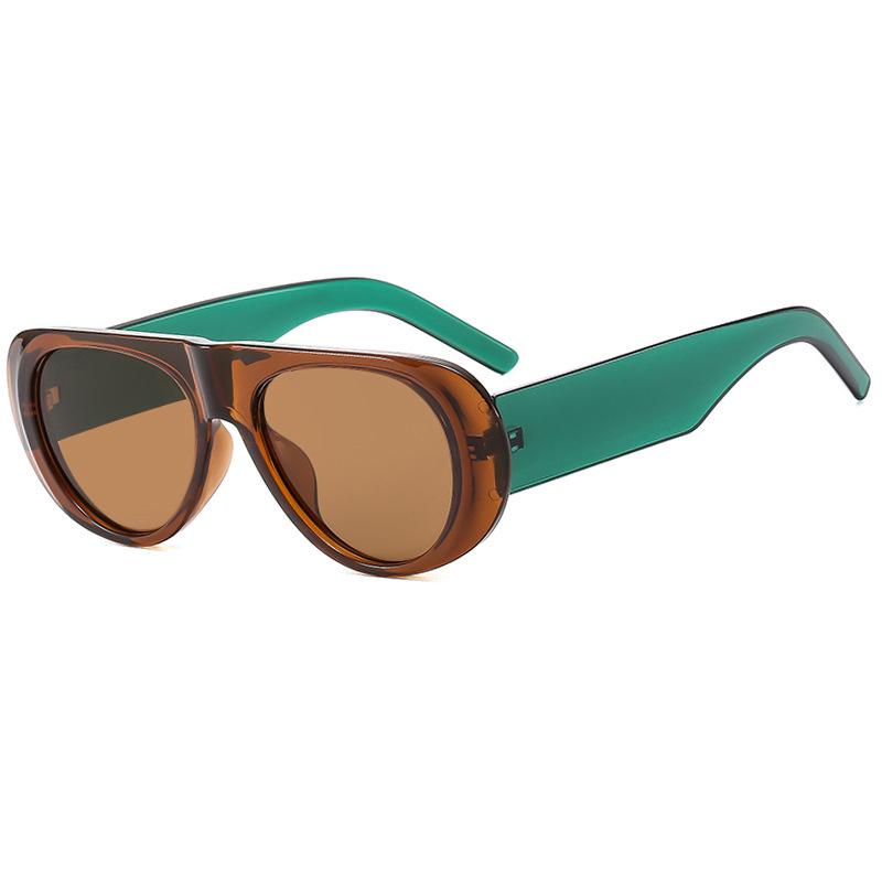 SHAUNA Ins Popular Fashion Pilot Women Sunglasses Retro Blue Green Shades UV400 Men Trending Wide Legs Sun Glasses