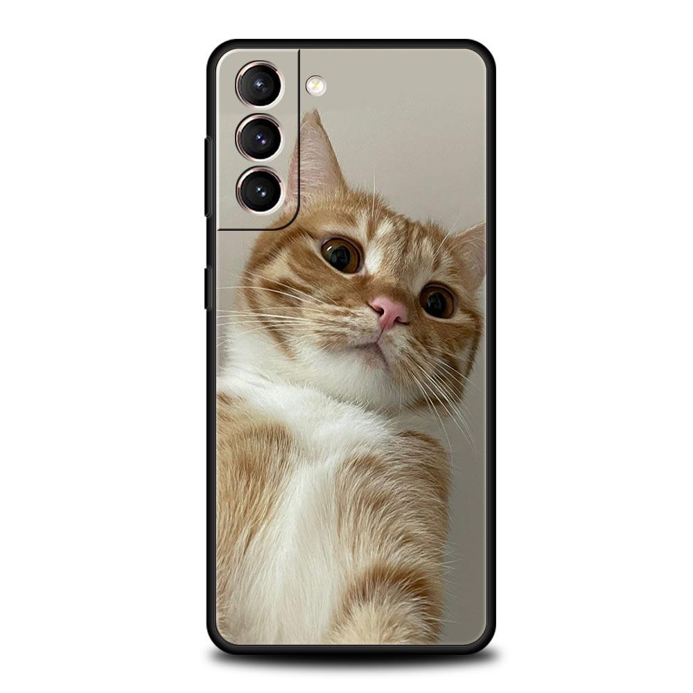 Kawaii Liebe Katze Handyhülle Für Samsung Galaxy S25 Edge S24 S23 S22 S21 Ultra S20 FE 5G S10 S10E S9 Plus Weiche TPU Hülle