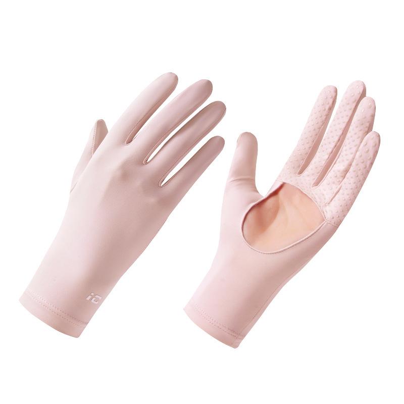 Women's Ice Silk Sun Protection Gloves - Lightweight, Breathable, Anti-Slip, UV Shield for Summer Cycling.