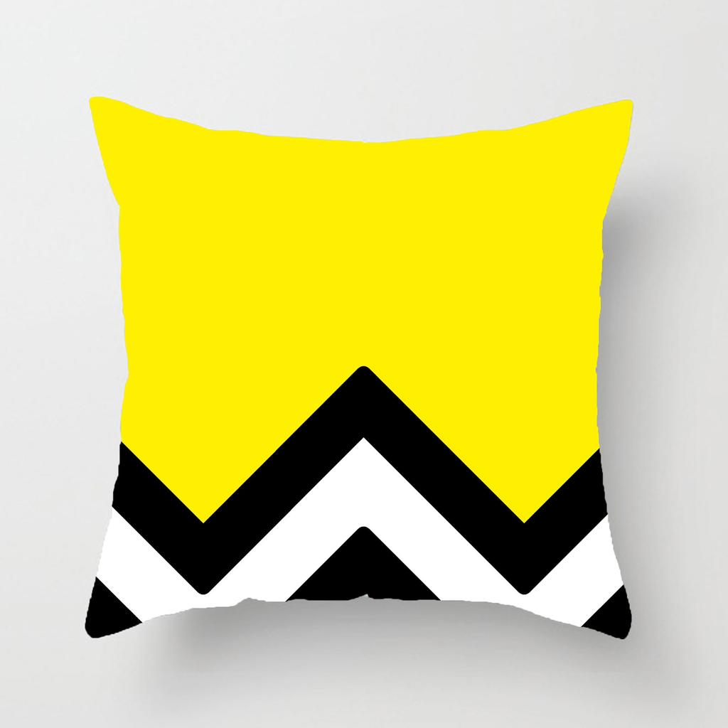 Warmgelbes und graues geometrisches Streifenmuster Kissenbezug Sofakissen verdickt Kurzplüsch Einfacher Kissenbezug Enthält keine Kissenbezüge