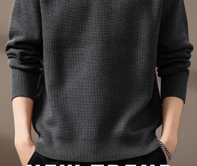 High-End Men's Retro Henley Collar Knitwear - Autumn Casual Loose Fit Sweater