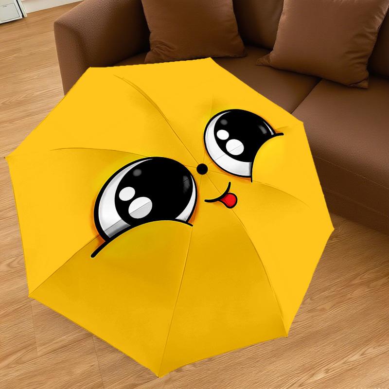 1PC Eyes Tongue Umbrella-8-Rib Reinforced, Automatic Open, Lightweight & Durable, Cute Fashion Accessory for Outdoor, Beach, or Casual Use, Beach Umbr
