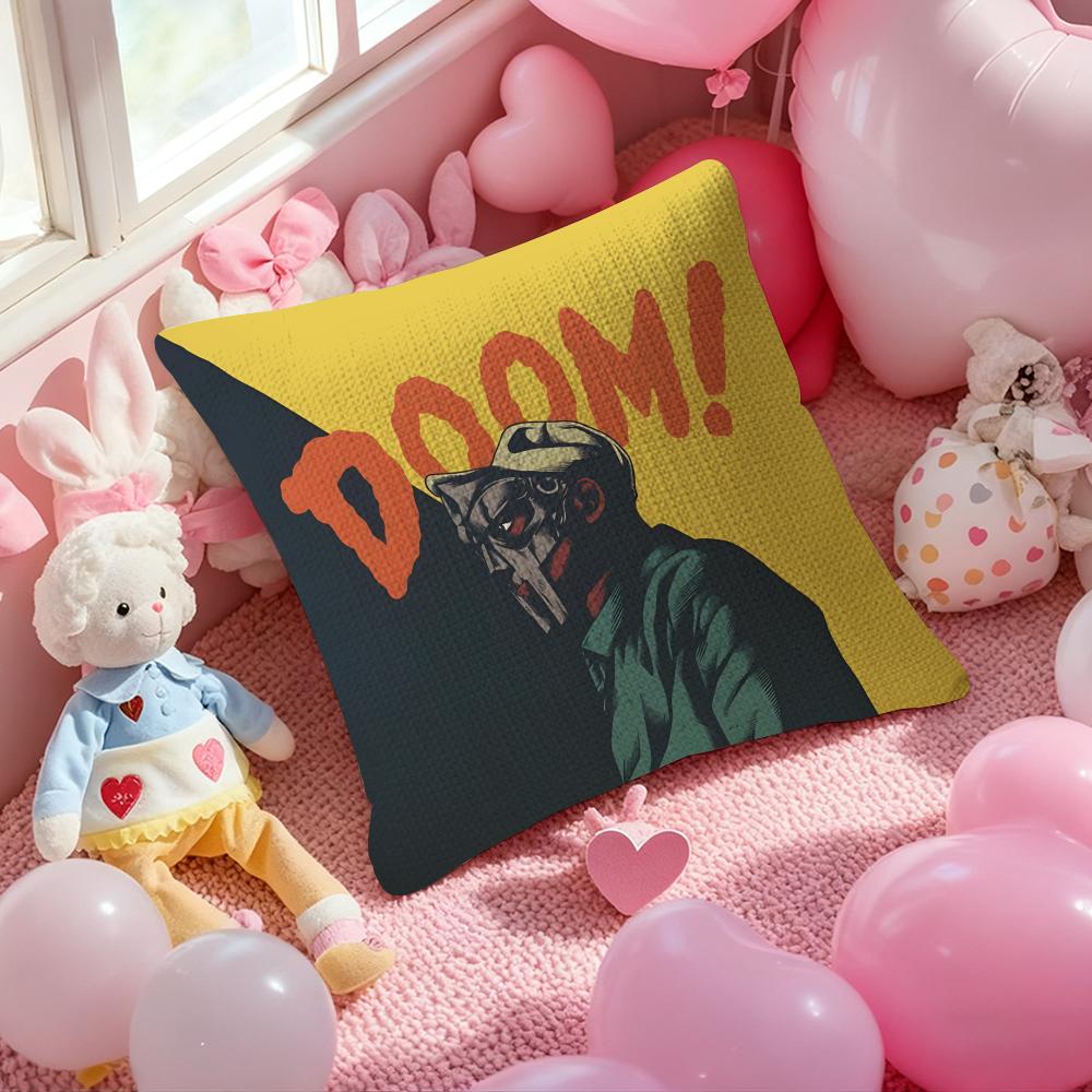 Mf D-Doom Madlibb Singer Cushion Cover Natural Linen Pillow Case Double-Sided Print Decorative Sofa Pillowcase Home Decor Gift