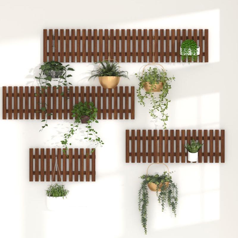 1/2/3/4ks Antikorozní květinová police na zeď Balkonová dekorace Rám na květiny z masivního dřeva Živá vertikální zahrada 30x30cm