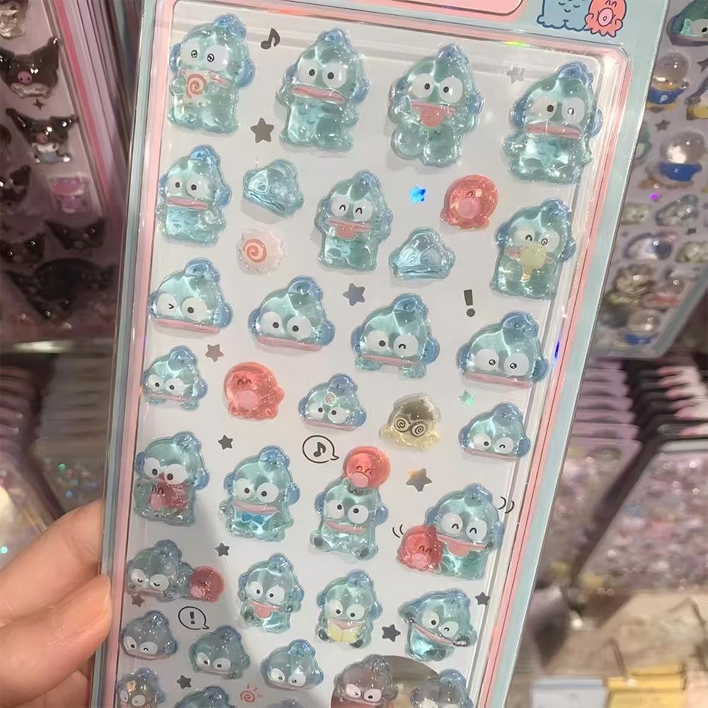Cute Sanrio Kuromi My Melody Cinnamoroll 3D Relief Stickers Kawaii Cartoon Crystal Decoration Sticker DIY Laptop Phone Toy Gift