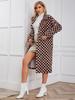 2023 Women's Mid-Length European & American Faux Fur Plaid Coat