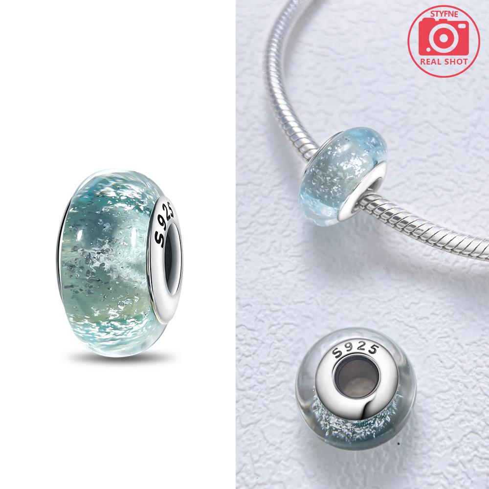 Charms Copper Blue Original Stars Heart Zircon Chameleon Panda Glass Beads Fit Bracelet Jewelry Women Diy Accessories