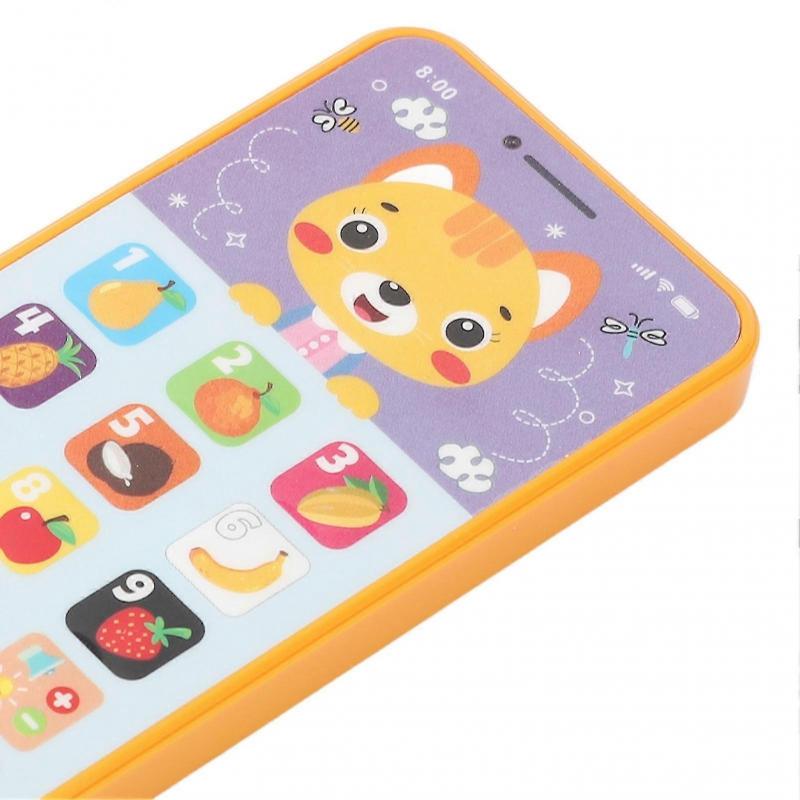 Multifunction Early Education Simulation Phone with 18 Buttons and USB Charging for Toddlers, Orange