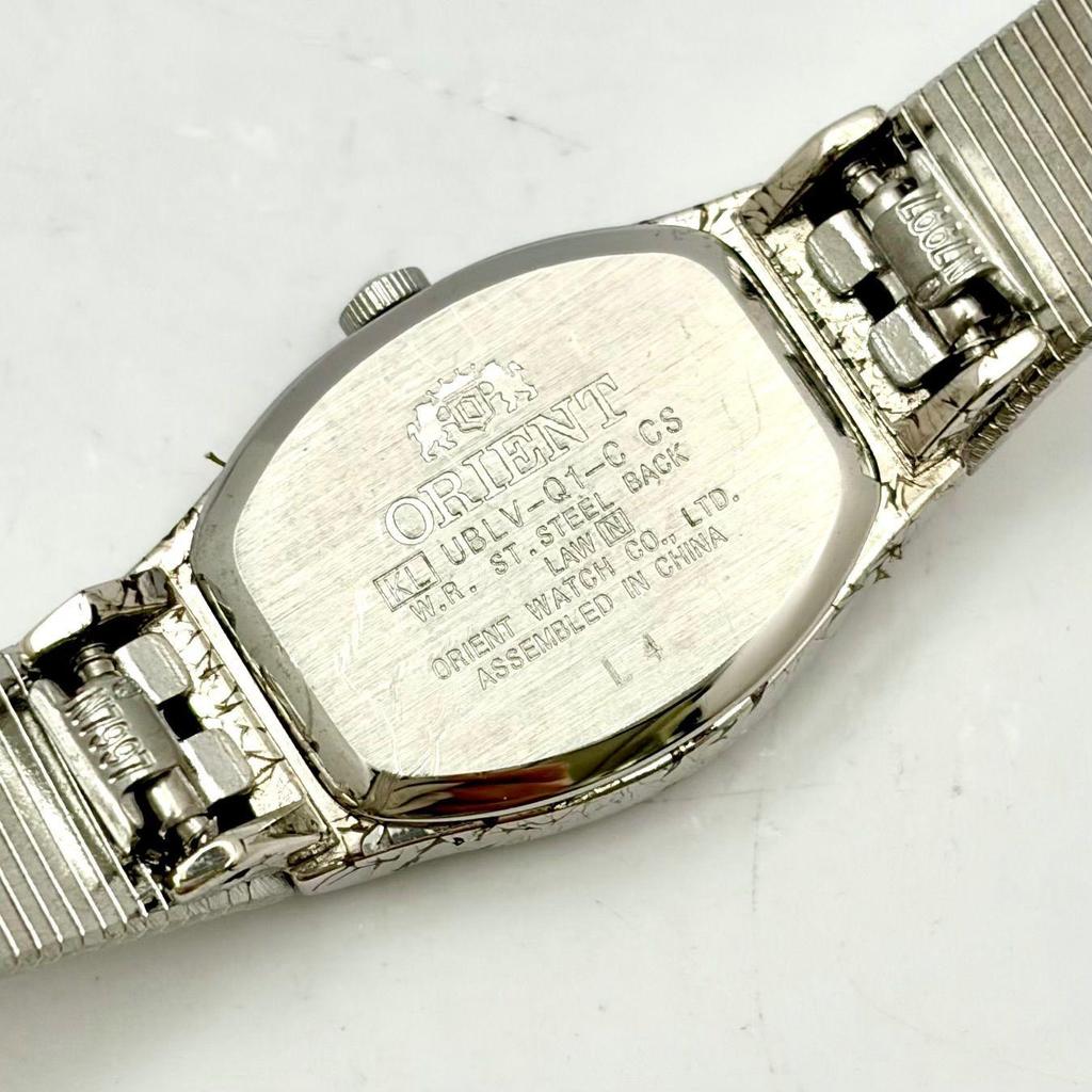 Used [New Battery] ORIENT Ladies Watch 1P Diamond Shell Silver UBLV-01
