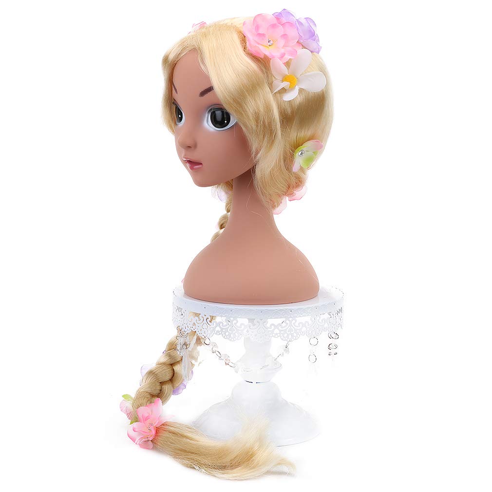Girls Long Braided Wig with Flowers Cosplay Princess Costume Wig Children's