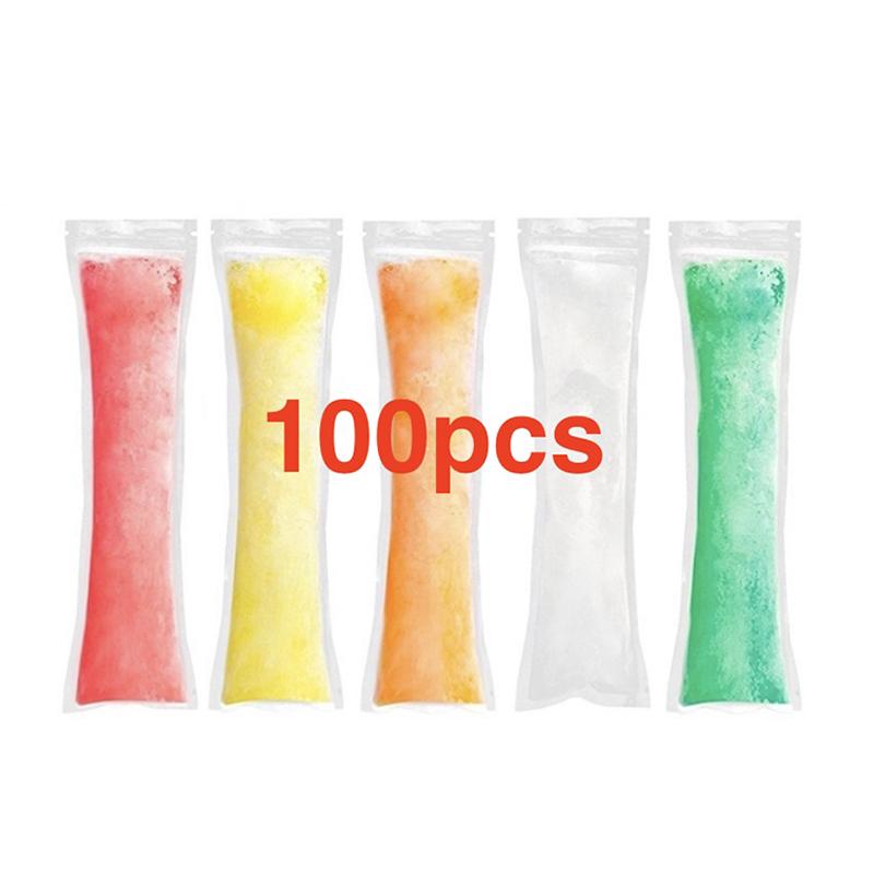 100pcs DIY Ice Popsicle Bag Cream Maker Disposable Molds For Ice Lollies Freezer Bag Kitchen Summer Essential