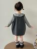 Girls' Autumn 2025 Woolen Dot Vest Dress Set