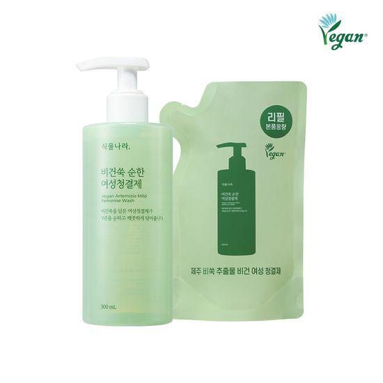 

Plant Nara Vegan Mugwort Mild Feminine Cleanser 300mL (+Refill 300mL) 300mL+300mL