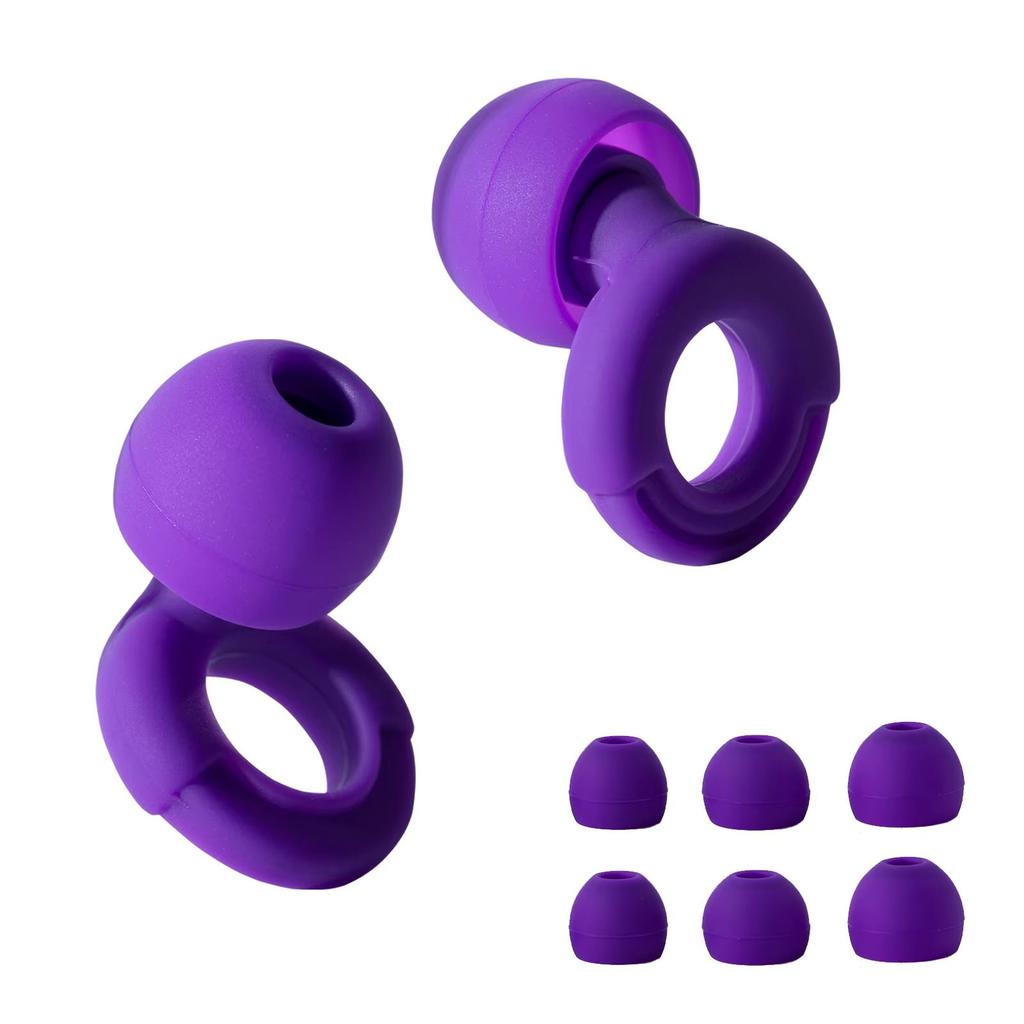Super Soft Quiet Ear Plugs with 8 Sizes XS/S/M/L for Noise Reduction Sleep Swim Work Reusable Hearing Protection