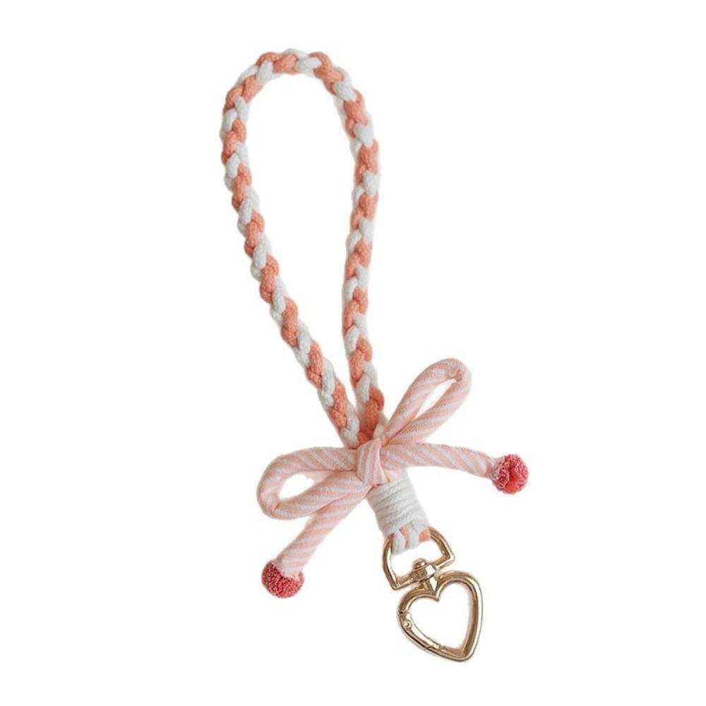 Handmade Bowknot Phone Lanyard Anti-lost Weaving Phone Wrist Strap  Phone Accessories