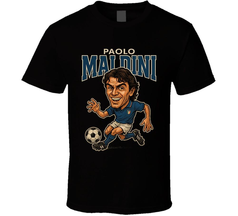 Paolo Maldini Vintage Retro Caricature T Shirt Mens Womens Tees Top 3XL