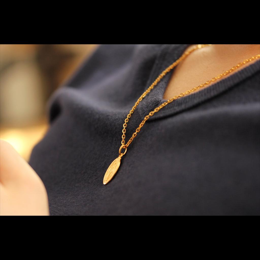 24K Necklace Gold Coated Maria Coin Silver 925 Medal Gold Chain Choker [STARS] Men's