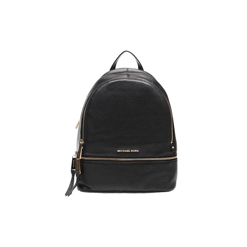 MICHAEL KORS Rhea solid color simple cowhide backpack women s black чёрный