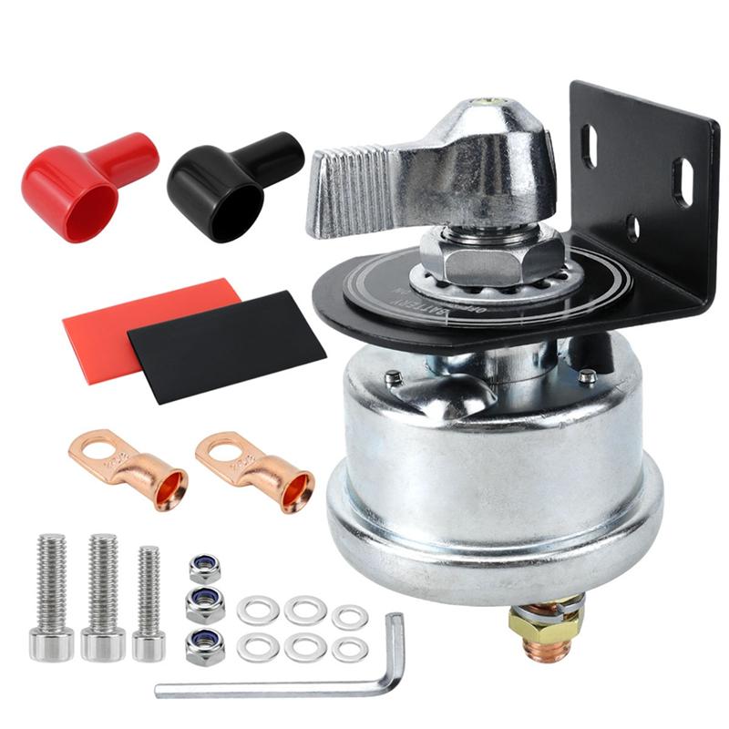 

A95I-200A 12V Battery Disconnect Switch Heavy Duty, Battery Cut Off Shut Off Kill-Switch With Side Post Mounting Bracket
