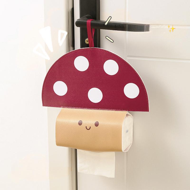 1/2ks Kreativní úložný box na kapesníky ve tvaru houby, Vodotěsný držák na kapesníky, Nástěnný kožený obal na kapesníky, Vhodný na stěnu pokoje