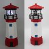 Solar Powered Lighthouse Environmentally Friendly Energy Saving Solar Lighthouse with Rotating Beacon for Garden Decor Red