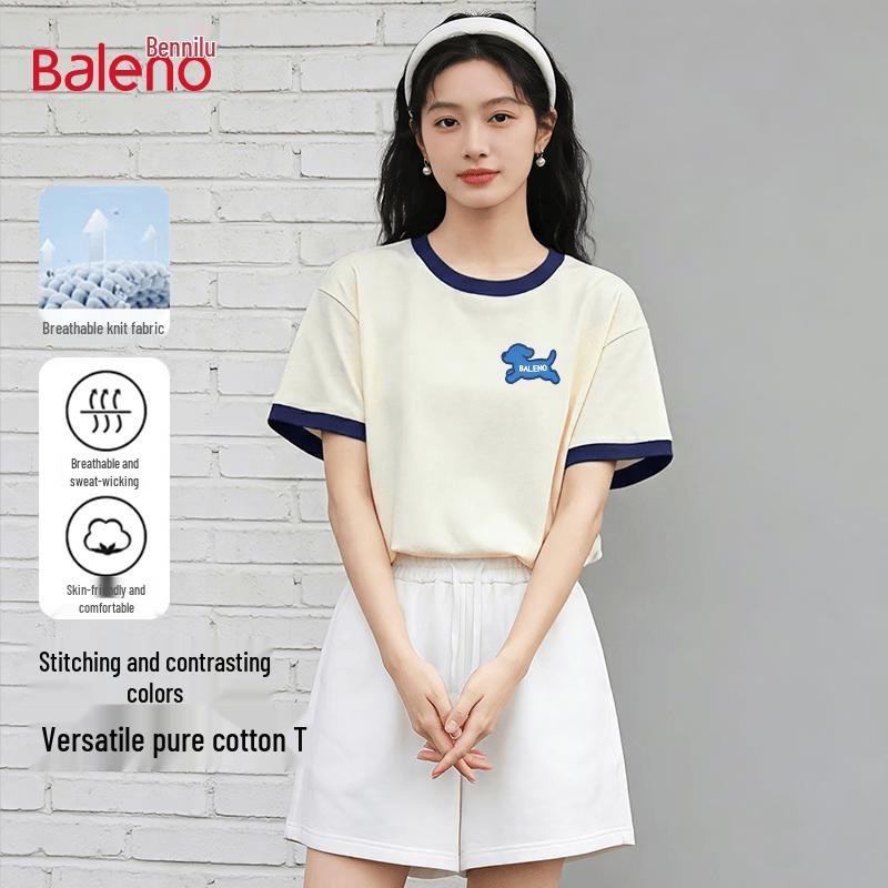 Baleno Women s Colorblock Dog Print Cotton T-Shirt 3XL