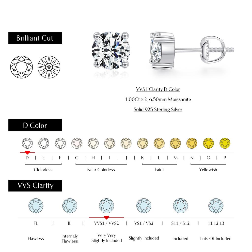 MODIAN Dazzling D Moissanite 925 Silver Round Pendant Necklace Stud Earrings For Women Wedding Fine Jewelry Set
