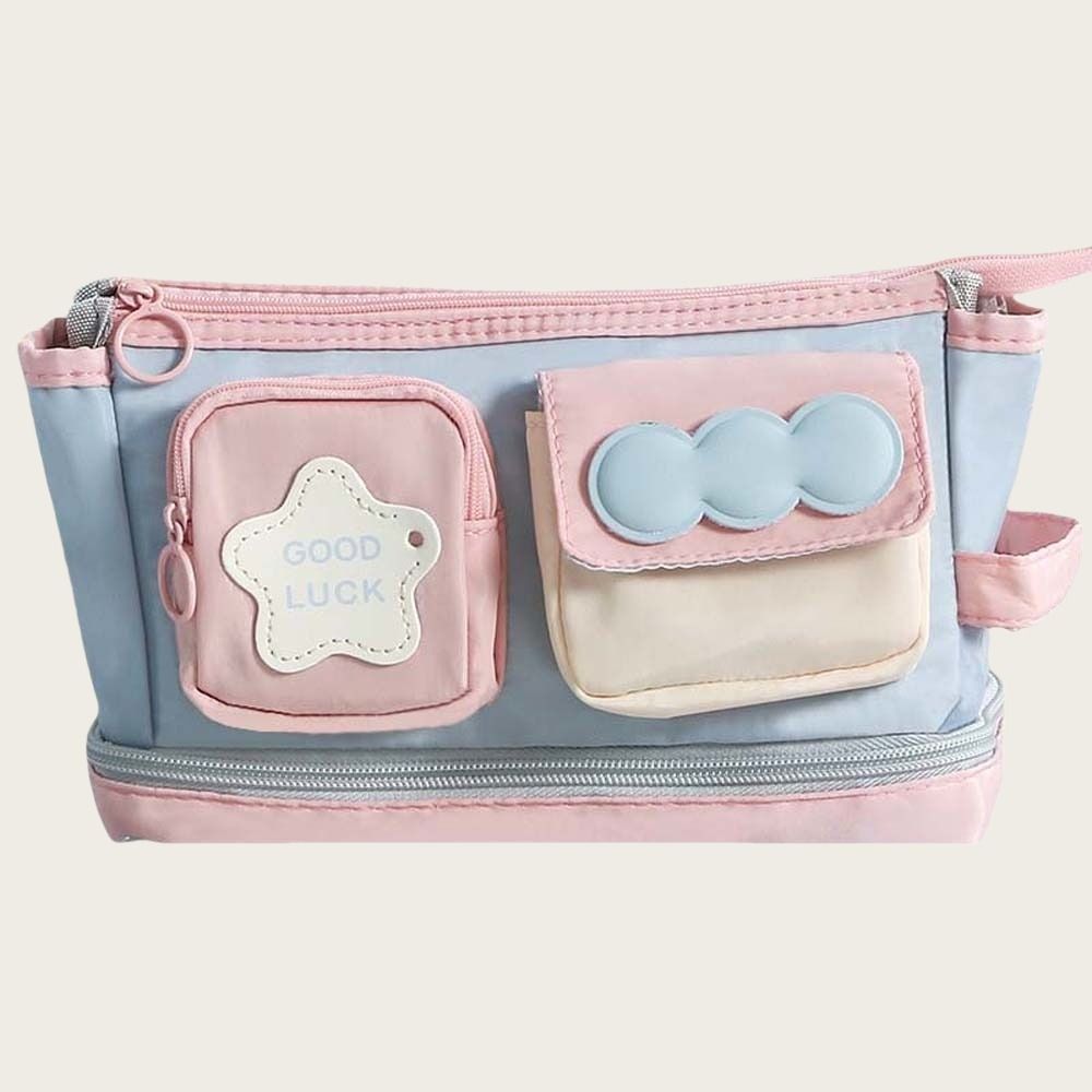 Handheld Y2K Star Stationery Bag Multilayer Ins Pencil Pouch Y2K Sweet Korean Pencil Case  Office