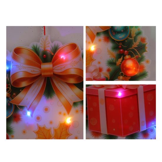 Glowing Santa Door Hanger LED Christmas Decor with Reindeer Snowman DIY Lighted Holiday Hanging Ornaments for Window Mantel Decorations