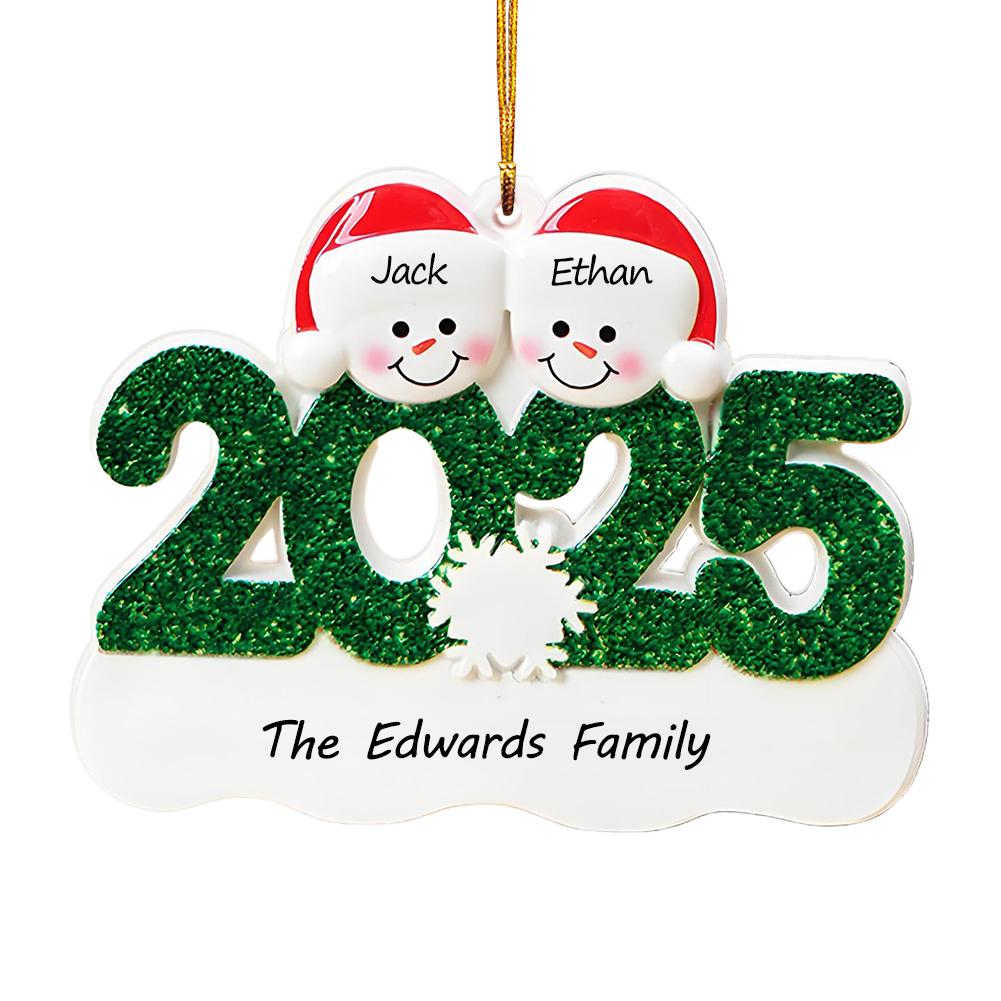 Creative Christmas Resin Pendant 2025 Family Christmas Snowman Christmas Tree Decoration Gift
