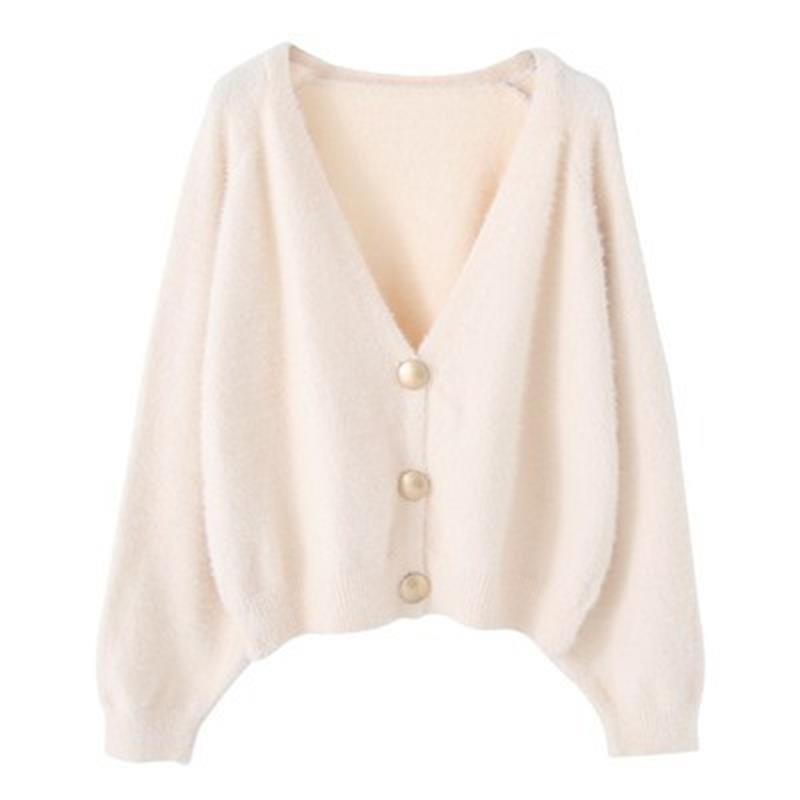 Women's Imitation Mink Fur Coat for Spring, Autumn and Winter Temperament Commuting Short Loose Korean-Style Knit Cardigan