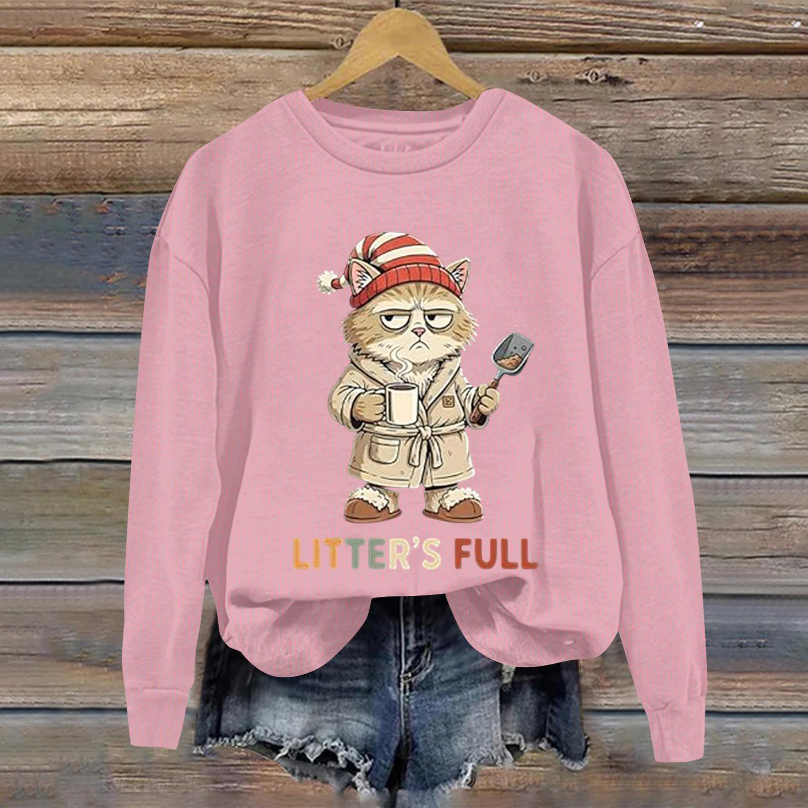 

Ladies Printed Casual Long Sleeved Hooded Sports Hoodie Top XL рожевий