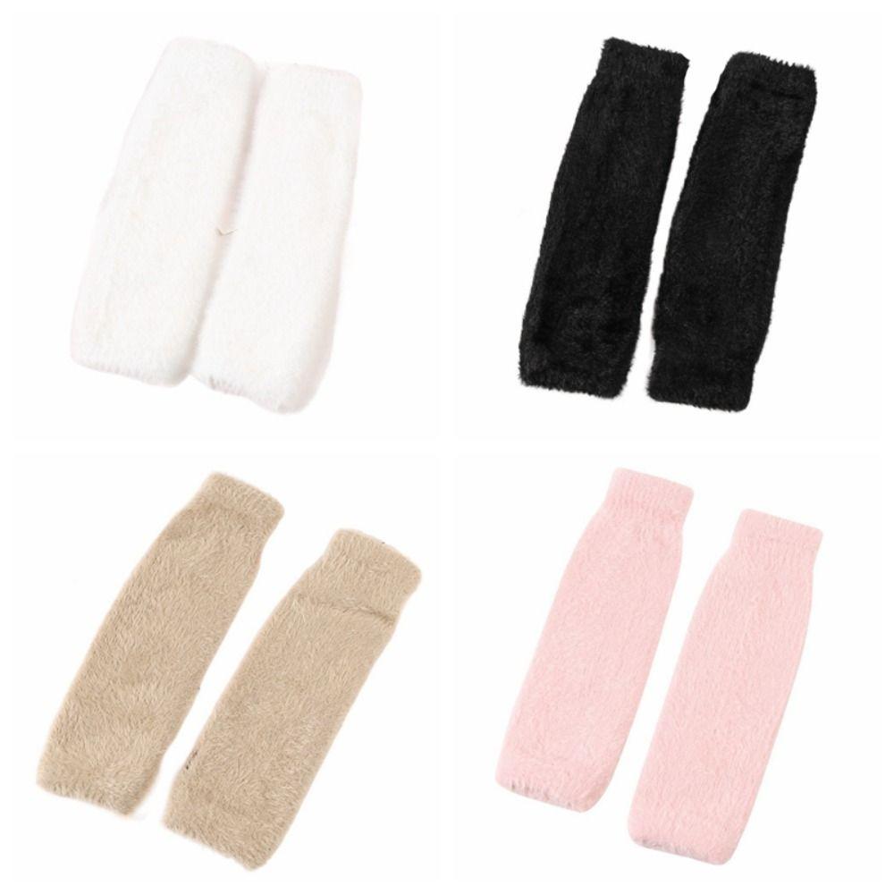 Loch Wollhandschuhe Einfarbig Lange Fingerlose Ärmel Langer Handgelenkschutz Gestrickte Warme Ärmel JK