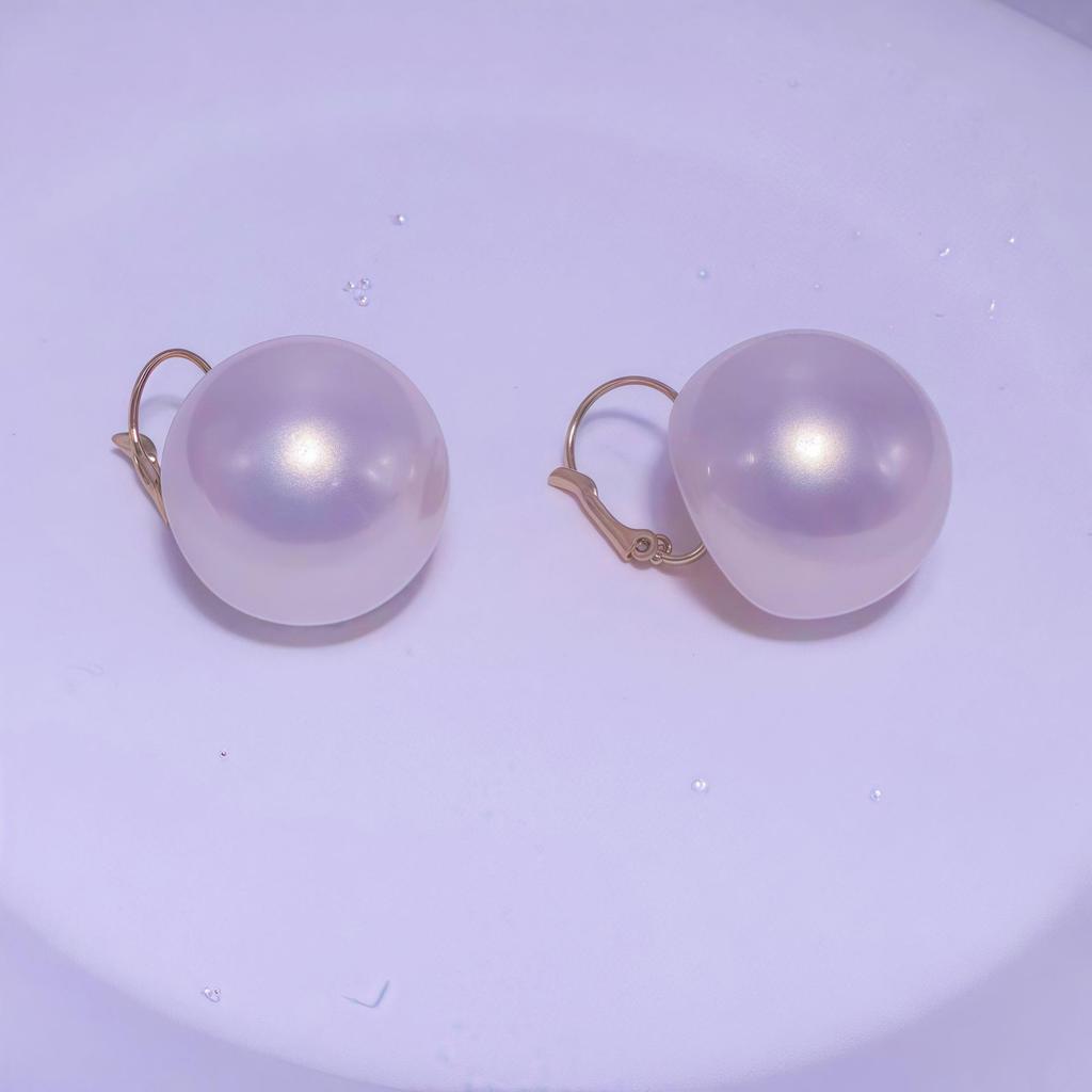 Elegant Imitation Pearl Gold-Plated French Hook Earrings - Trendy European & American Style