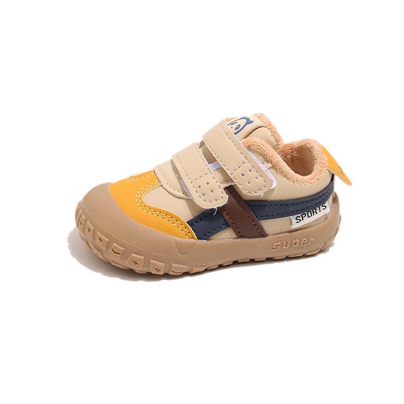 

New Soft-Soled Sports Shoes for Boys and Girls - Toddler & Infant Fleece-Lined, Anti-Slip, Anti-Kick Cotton Shoes 11.5 cm (Size 16) хакі