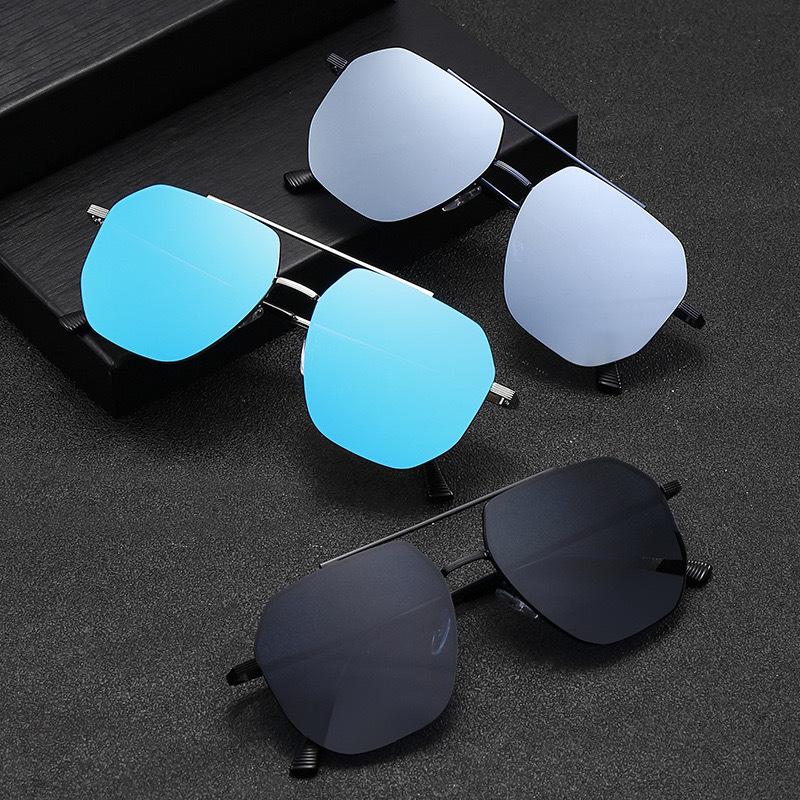 Men's Classic Aviator Double Bridge Nylon Sunglasses with UV Protection