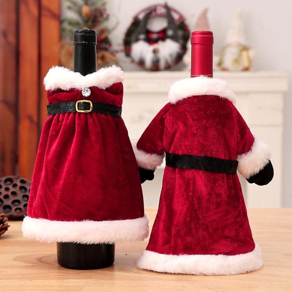 

Санта-Клаус Кришка для пляшки вина Red Party Home Decor Новий мішечок для шампанського Новий рік A