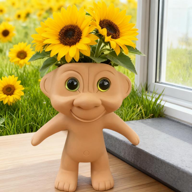 

Garden Troll Flower Pot home office quirky flower pot resin crafts ornament decoration