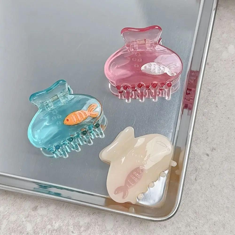 Fashion Transparent Fish Hair Claw Animal Small Shark Clip Acetate Hair Claw Hair Clip Korean Style Animal Hair Clip Party
