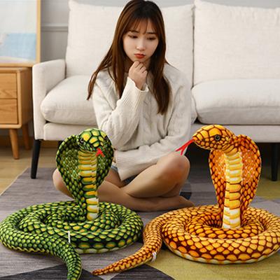Simulation Snake Plush Toy Realistic Snake Skin Giant Cobra Plushies Funny Trick Toy Soft Stuffed Animal Doll Educational Toys Home Decoration