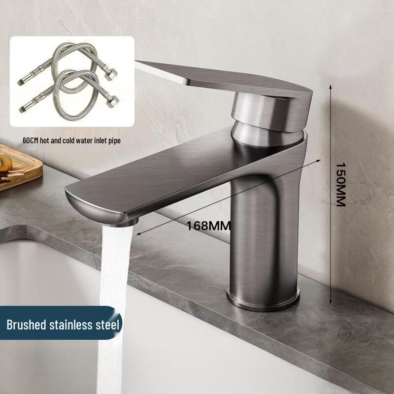 Baimengyang Stainless Steel Single-Handle Hot/Cold Basin Faucet