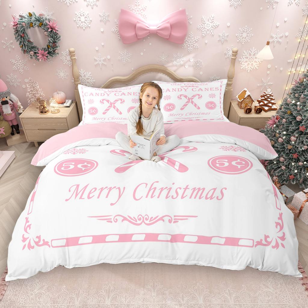 Comforter Homewish Girls Xmas Monogrammed 2Pcs/3Pcs Christmas Personalized Letter Bedding Happy New Year Gifts Bed Set