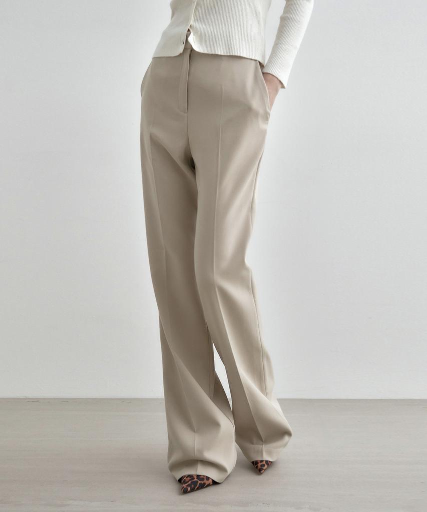 MONGDOL Semi-Bootcut Slacks Beige Mdpt021Beige