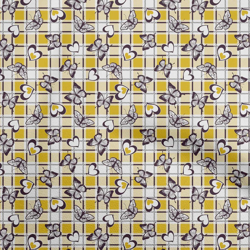 oneOone Tissu Coton Flex Vert Forêt à Carreaux Cœur & Matériel de Couture Imprimé Tissu Au Mètre 40 Pouces