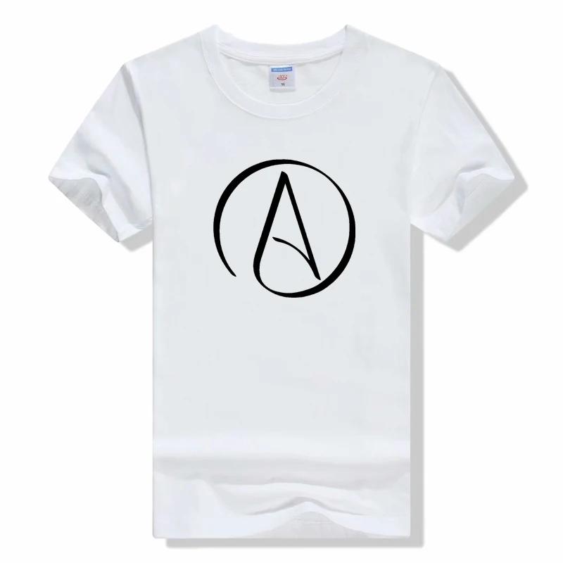 

Funny Tshirt Atheist Symbol Men T Shirt Religion Graphic Tshirts casual Cotton Short Sleeve Tshirt M