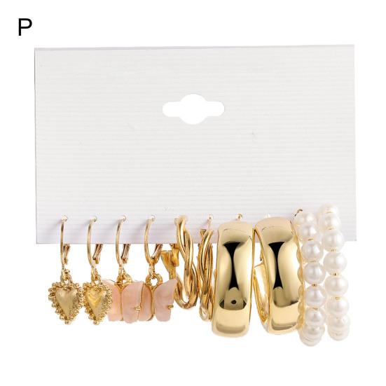 Stylowy Zestaw Kolczyków Serce Dekoracyjny Lekki