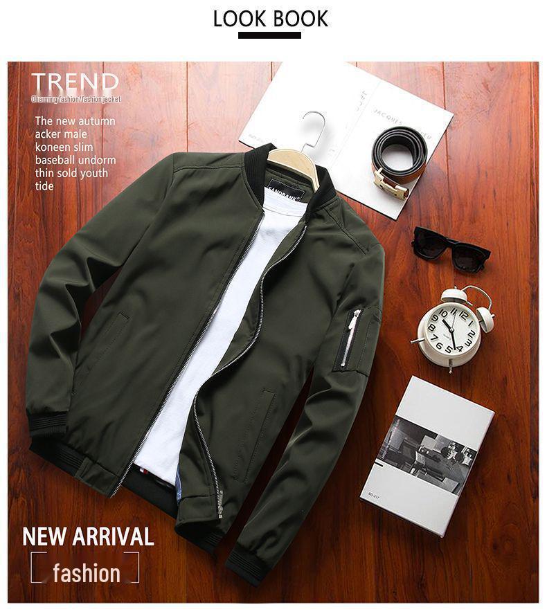 

Men s Slim Fit Plus Size Casual Jacket - Light Spring/Autumn Fashion 9XL армия зеленый