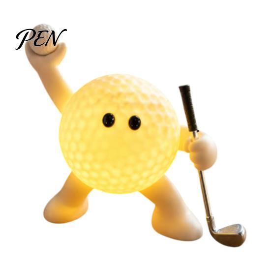 Soft Warm LED Bedroom Lighting Sports Ball Silicone Night Light, 7 Styles Football Basketball Tennis Golf Amber Atmosphere Tap Lamp, USB Rechargeable