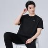 Li-Ning Solid Color Logo Crew Neck T-Shirt Men Tops Black AHST687-2